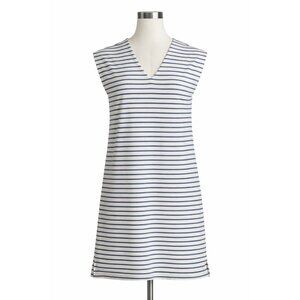 Madewell Striped T Shirt Dress XS Blue White V Neck Nautical Tunic